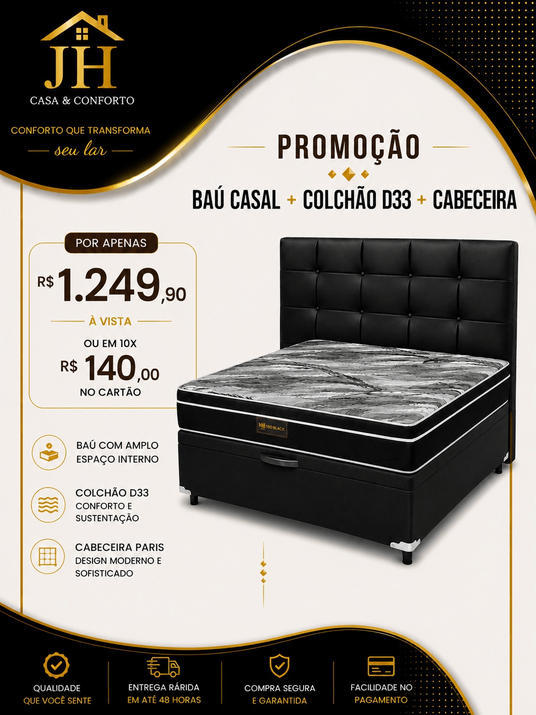 Promoção Base Casal + Colchão D33